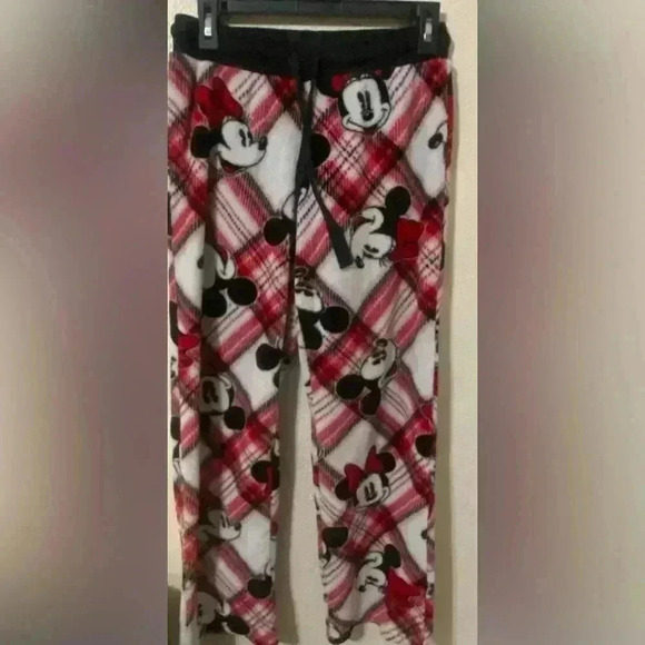 Disney Sleep Wear Fuzzy Pajama Bottoms Mickey Mouse Size Small - Picture 2 of 4